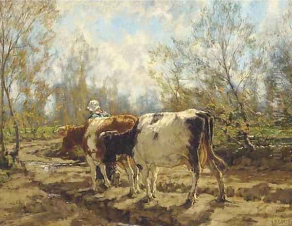 Leading the cattle along a country track - view 1