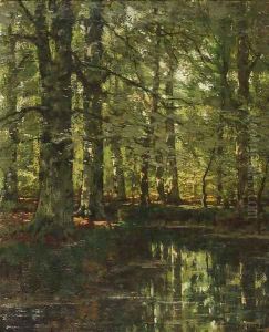 A forest pond by Arnold Marc Gorter