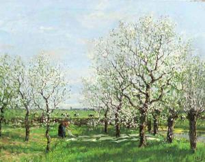 An orchard in spring by Arnold Marc Gorter