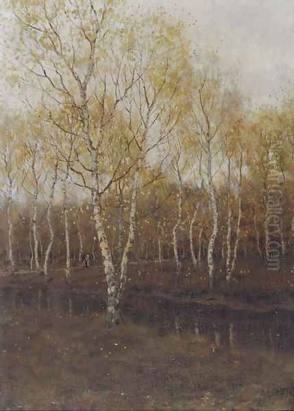 Birch trees in autumn - view 1