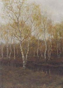 Birch trees in autumn by Arnold Marc Gorter