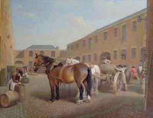 Loading the Drays at Whitbread Brewery Chiswell Street London 2