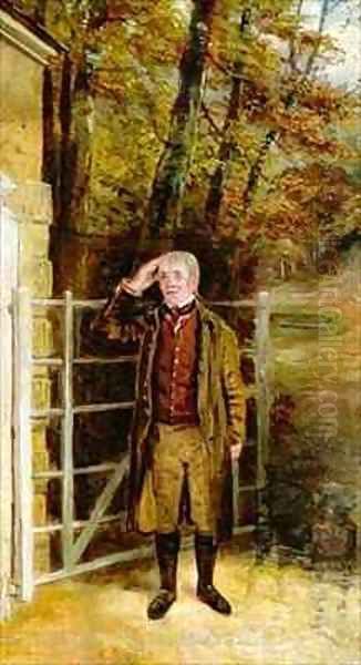 Portrait Sketch of William Wright Gatekeeper at Bramham Park Yorkshire - view 1