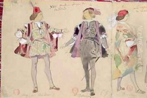 Costume designs for Octave and Coelio for Les Caprices de Marianne