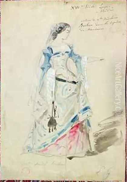 Costume design for Mlle Madeleine Brohant 1833-1900 for the role of Marianne in Les Caprices de Marianne - view 1