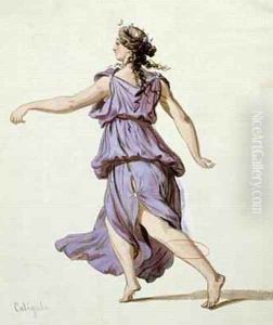 Night hour costume design for the first production of Caligula by Eugene Pierre Francois Giraud
