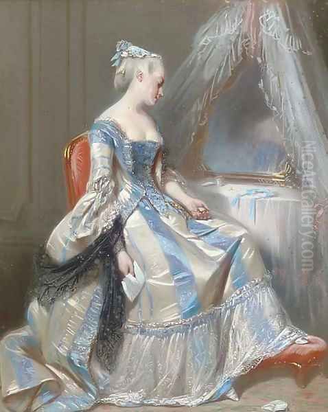 A lady at her toilette - view 1