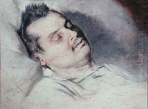 Honore de Balzac 1799-1850 on his Deathbed by Eugene Pierre Francois Giraud
