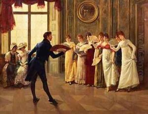 Fan Flirtation by Henry Gillard Glindoni