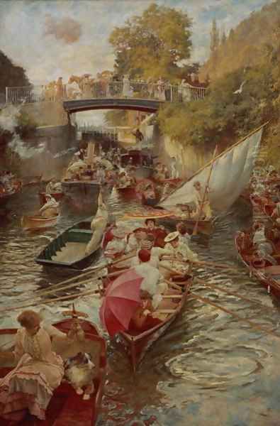 Boulter's Lock Sunday Afternoon 1895 - view 1