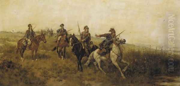 Mounted Cossacks by Ludwik Gedlek