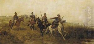 Mounted Cossacks by Ludwik Gedlek