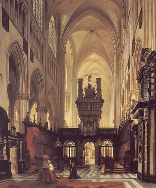 Figures in the Choir of a Cathedral - view 1