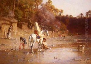 La Riviere A El-Katara (The River at El-Katara) by Gustave Achille Guillaumet