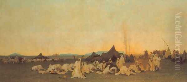 Evening Prayer in the Sahara by Gustave Achille Guillaumet