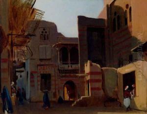 A Street In Old Cairo by Jean-Baptiste-Adolphe Gibert