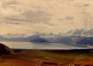 Moon Over Mount Vesuvius by Jean-Baptiste-Adolphe Gibert