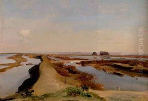 The Salt Marshes, Ostia by Jean-Baptiste-Adolphe Gibert