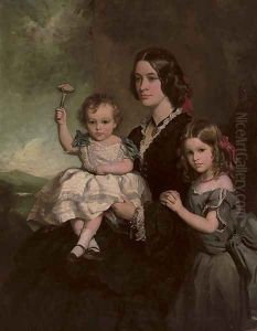 Portrait of Mrs James Beech, Alice Mary Beech and Rowland John Beech by Sir Francis Grant