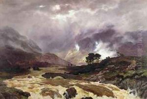 A Spate in the Highlands by Peter Graham