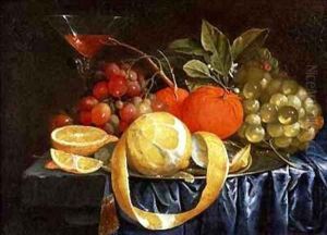 Still Life of Grapes Oranges and a Peeled Lemon by Jan Pauwel Gillemans The Elder