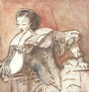 Femme au balcon d'une loge