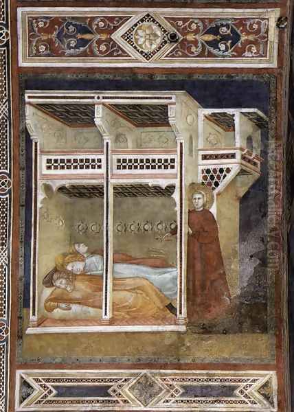 St Nicholas Throwing the Gold Bars to Three Poor Girls 1300-01 - view 1
