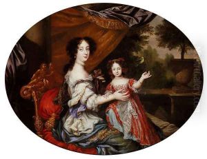Portrait Of Barbara Villiers, Countess Of Castlemaine (1640-1709), And Her Daughter, Lady Charlotte Fitzroy, Countess Of Lichfield by Henri Gascars