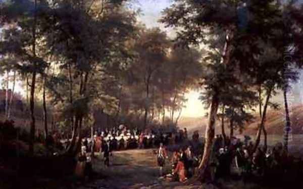 Lunch Given by Louis Philippe 1773-1850 for Queen Victoria 1819-1901 in the Forest of Eu - view 1