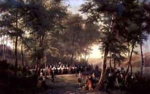 Lunch Given by Louis Philippe 1773-1850 for Queen Victoria 1819-1901 in the Forest of Eu by Karl Girardet