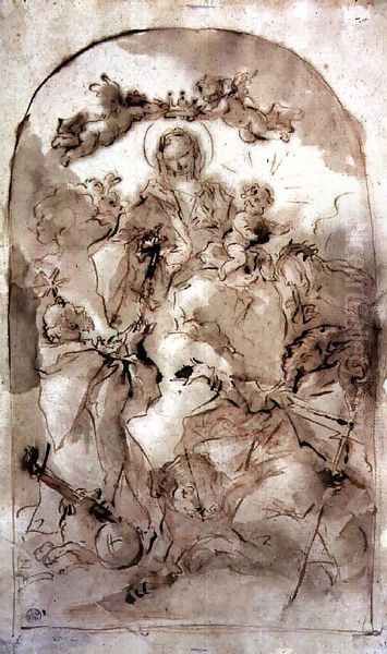 Virgin and Child with St Dominic St Theresa and St Coribian - view 1
