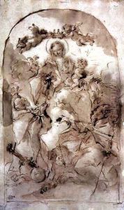 Virgin and Child with St Dominic St Theresa and St Coribian by Giovanni Antonio Guardi