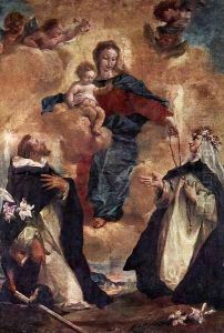 Virgin and Child with Sts Dominic and Rosa of Lima