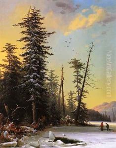 Winter Evening on a Lake at the Pine Swamp