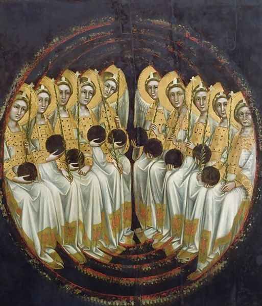 Seated Angels with Orbs in their Hands - view 1