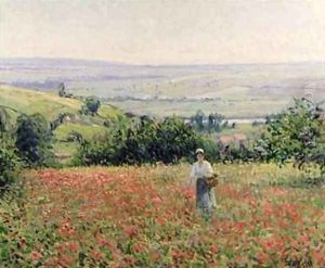 Woman in a Poppy Field by Leon Giran-Max