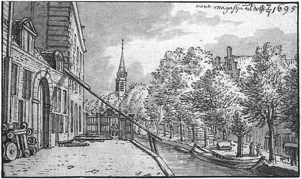 The Armamentarium on De Geer Canal, Delft 1695 - view 1