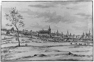 A View of Bergen op Zoom from the north-east by Josua de Grave