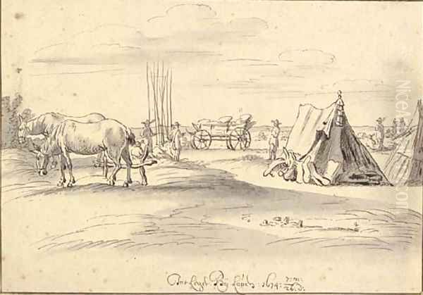 An encampment at Louvain - view 1