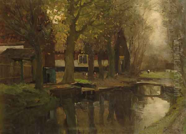 Farmhouses along a brook - view 1