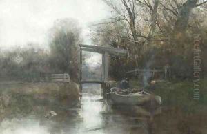 A misty morning in autumn by Charles Paul Gruppe
