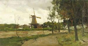 Landscape with Windmill by Charles Paul Gruppe