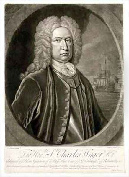 Portrait of Sir Charles Wager 1666-1743 Admiral of the Blue Squadron - view 1