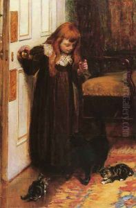 Playing with the Kittens by Edith Grey