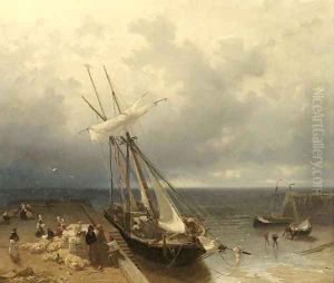 Bringing the merchandise to shore by Frans Arnold Breuhaus de Groot