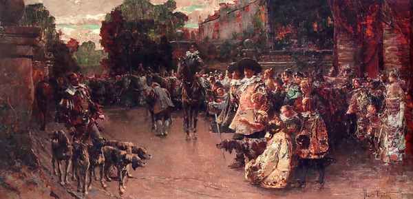 Don Quichote Amidst An Elegant Company On A Terrace - view 1