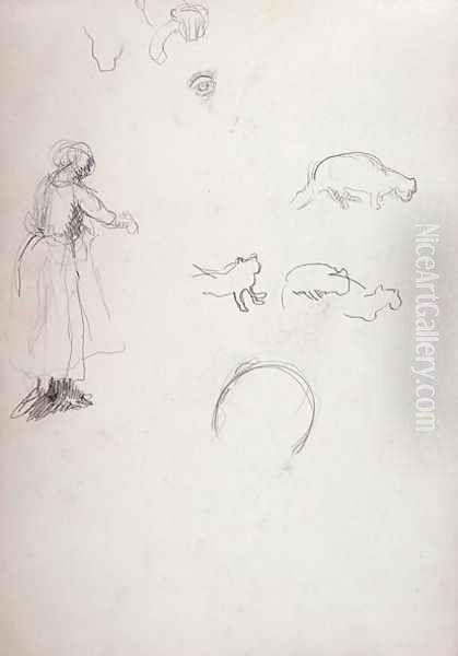 Study of a Woman and Cats for the Cave of the Golden Calf - view 1