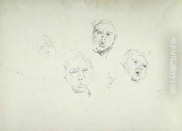Study of Heads for the Cave of the Golden Calf - view 1