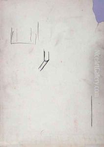 Pencil Sketch of Unidentifiable Object for the Cave of the Golden Calf by Spencer Frederick Gore