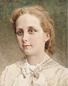 Portrait of a young girl, bust-length, in a white chemise
